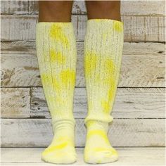 Hooters cotton slouch socks women - Tie dye lemon yellow | tie dye socks womens – Catherine Cole Fitted Casual Socks For Spring, Casual Fitted Socks For Spring, Fitted Knee-high Socks For Summer, Casual Knee-high Summer Socks, Trendy Yellow Summer Socks, Yellow Cotton Socks For Spring, Comfortable Casual Socks For Spring, Comfortable Casual Spring Socks, Fitted Yellow Socks For Spring