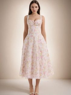 Olivia Mark - Fall Flair Long Lace Midi Dress with Floral Design Pink M, Lace Midi, Lace Midi Dress, Olivia Mark, Dusty Pink, New Day, Floral Design, Midi Dress, Lace