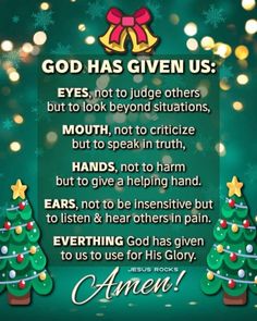 a christmas card with the words god has given us