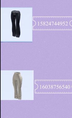 three different types of leggings on a purple background