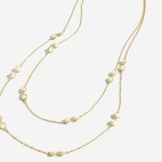 Brand: J Crew Description: Layered Pearl Chain Necklace With A Pretty Medley Of Pearls And Gold-Tone Chains, We're Giving This Eye-Catching Necklace Keep-Forever Status. Zinc Casting, Brass Chain, Plastic, Cubic Zirconia, Gold Plating. Import. Item Au607. Length: 22", 26" With A 2" Extender Chain For Adjustable Length. Sku Numbers: 90121 White Elegant Layered Necklace For Everyday, Elegant White Layered Necklace For Everyday, Elegant Everyday White Layered Necklace, Elegant White Layered Necklace With Adjustable Chain, Chic White Jewelry With Chain Strap, Everyday White Double Chain Necklace, Elegant White Double Chain Necklace, Elegant White Layered Chain Necklace, White Delicate Chain Necklace For Layering