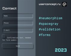 a computer screen with the words neurorphism and space gray variations on it