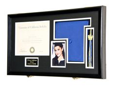 Large Diploma Diploma Graduation, Document Frame, Cap Display, Custom Mats, Elegant Frame