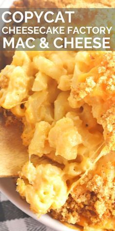 a close up of a bowl of macaroni and cheese