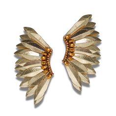 Gold Wing-shaped Earrings For Party, Gold Wing-shaped Party Earrings, Elegant Winged Jewelry For Parties, Elegant Angel Wings Earrings, Wing-shaped Earrings For Party, Elegant Wing-shaped Earrings For Party, Elegant Wing-shaped Party Earrings, Angel Wings Winged Jewelry For Party, Angel Wings Jewelry For Party