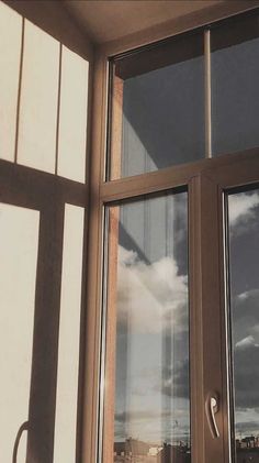 a cat sitting on the window sill looking out