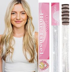 PRICES MAY VARY. ✿Hair Tinsel Material - Clip In Hair Tinsel are Made of High Quality Polyester Fiber, Can Be Styled Using Heat Up to 356 °F/180 °C. You Can Wash, Brush, Blow-dry, Straighten, and Curl Your Hair. ✿Adjustable Fairy Hair Tinsel Kit - 20.5 Inch are Long Enough to Be Cut to Different Length According to Your Hair Extension Requirements. It Is The Perfect Hair Accessory for Girls of All Ages. ✿Safe & Easy Application - Our Tinsel Hair Extensions Use a Very High-quality Metal Clip Desi Silver Hair Tinsel, Glitter Hair Extensions, Fairy Hair Tinsel, Tinsel Hair, Silver Hair Accessories, Hair Tinsel, Fairy Hair, Wash Brush, Clip In Hair