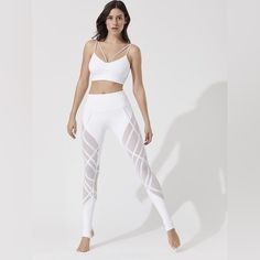 Size S Alo Yoga White Wrapped Legging, Strappy With Mesh New With Tags, Never Worn, Ordered Wrong Size, Super Cute, More Pics Can Be Provided Stirrup Leggings, Alo Yoga Pants, Yoga Fashion, Alo Yoga, Fit N Flare Dress, White Outfits, Fit & Flare, Flare Dress, Trending Accessories