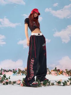 Dodobye Women Wide Leg High Waist Pants Hip Hop Baggy Goth Hippie Side Stripe Casual Sweatpants Y2K Kpop Jogging Sports Trousers 1Measurement In CM size Waist(cm) Hips (cm) Pant Length(cm) S 64cm(25.25") 105cm(41.25") 106cm(41.75") M 67cm(26.5") 109cm(43") 107.5cm(42.25") L 70cm(27.5") 113cm(44.5") 109cm(43") XL 73cm(28.75") 117cm(46") 110.5cm(43.5") SPECIFICATIONS Brand Name Style Y2K Age JUNIOR Origin US(Origin) CN Zhejiang Season All season Waist Type high Decoration Appliques Decoration Pock Jogging Pants Outfit Ideas, Basketball Pants Outfit Women, Casual Black Pants For Cosplay, Cotton Pants For Halloween Streetwear, Edgy Baggy Bottoms For Concert, Casual Wide Leg Pants For Concert, Grunge Cotton Bottoms With Letter Print, Wide Leg Cotton Pants For Concert, Cotton Wide Leg Pants For Concert