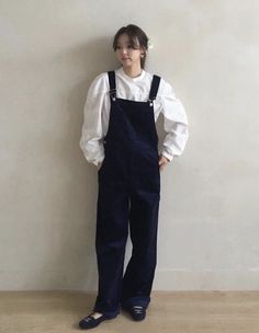 Loose navy blue overalls all-season clothing 100% Cotton corduroy Navy Blue Overalls, Lounge Jumpsuit, Blue Overalls, Womens Jumpsuits, Women's Overalls, Blue V, Overalls Women, Jumpsuits For Women, Favorite Outfit