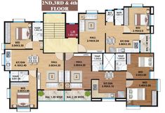 the floor plan for an apartment with two bedroom and three bathroom areas, including one living room