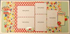 a scrapbook with flowers and polka dots on it