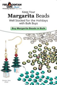 an advertisement for the christmas tree bead kit with instructions to make it look like they are