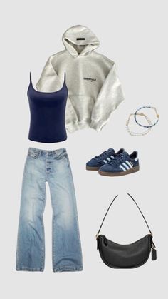 Casual Streetwear Outfit Ideas, Blue Jeans Outfit Women, Outfit Inspo Collage, Ash Style, Light Blue Jeans Outfit, Women Streetwear Outfits, Outfit Large, Street Style Outfits Casual, New York Fits