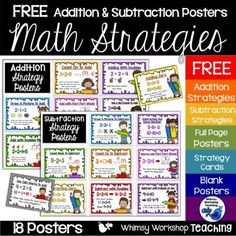 free addition and subtraction posters for math