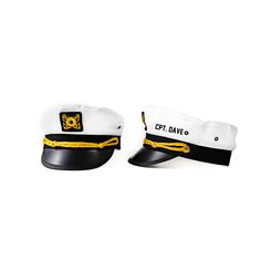 Customize these deluxe captain hats! Comes in youth 53cm or adult 58cm 1. Pick font type 2. Pick font color 3. Choose what text you would like **LIST THE ABOVE IN THE PERSONALIZATION BOX! Sailor Hats, Sailor Cap, Bachelorette Party Favor, Sailor Hat, Bachelorette Party Favors, Costume Hats, Party Favor, Costume Accessories, Gift For Him