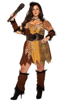 Captivating Cave Woman Plus Size Costume Brown Fancy Dress, Prehistoric Fashion, Caveman Costume, Funny Halloween Costumes For Kids, Cave Woman, Cavewoman Costume, Drama Theater, Halloween Forum