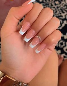 French Tip Acrylic Nails, Her Nails, Long Square Acrylic Nails, Short Acrylic Nails Designs