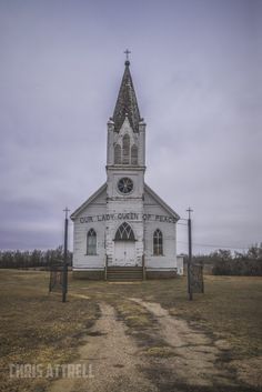 an old church sits in the middle of nowhere