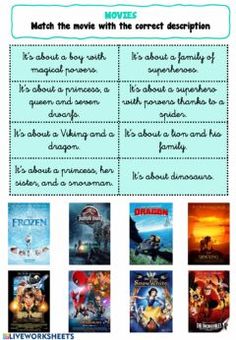 the movie worksheet for kids to learn how to read and use it as an activity