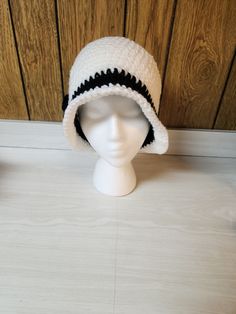 This hat is handmade by me. Acrylic yarn, in cute style. I can customize to your favorite color. Center accent may be different depending on availability. Ships in 2-3 weeks. I do not refund for buyers remorse. I do not ship internationally. White Trendy Crochet Hat For Winter, Trendy White Crochet Winter Hat, Casual White Crochet Hat For Winter, Trendy White Crochet Hat, One Size Fits Most, Trendy White Crochet Hat One Size Fits Most, Trendy White Crochet Hat, Trendy White Brimmed Bucket Hat, Adjustable White Crochet Bucket Hat, White Adjustable Crochet Bucket Hat