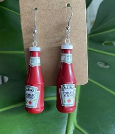 Mini Brand Earrings Food Earrings Fun Earrings Quirky - Etsy Cute Country Funky Earrings, Silly Jewelry, Ugly Jewelry, Lean Core, Silly Earrings, Weird Earrings, Crazy Earrings, Grunge Earrings, Earrings Funny