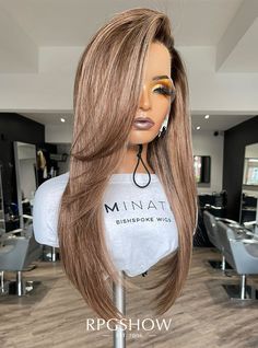 hair color: Ash Bronde Marble Blend</BR>

hair length: 20"</BR>

hair density: 200%</BR> Hair Color Ash, Hair Color Underneath, Hair Density, Side Part, Hair Length, Light Hair, Balayage Hair, Hair Looks, Hair Goals