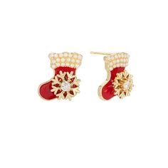 PRICES MAY VARY. CHRISTMAS STOCKING DESIGN: Our Christmas Stocking Stud Earrings feature a charming red stocking design, nice for adding a festive touch to your holiday wardrobe. PREMIUM 14K GOLD PLATING: Crafted with 14K gold plating, these Christmas earrings offer a long-lasting shine. The gold finish adds a touch of luxury to the holiday-themed design, making them a standout accessory for the festive season. SNOWFLAKE DETAIL: Each earring is adorned with a delicate snowflake, enhancing the ho Christmas Theme Earrings, Golden Poppy, Snowflake Tree, Stocking Designs, Red Stockings, Holiday Wardrobe, Christmas Earrings, Christmas Snowflakes, Gold Christmas