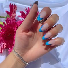 Thailand Nails, Nail Base, Wow Nails, Nude Nail, Simple Acrylic Nails, Classy Acrylic Nails, Blue French, Acrylic Nails Coffin Short