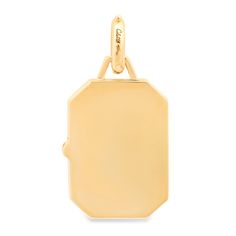 a yellow gold plated pendant with an oval design on the front and back side