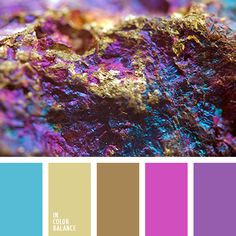 a color palette with different shades of purple and gold