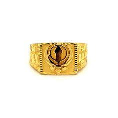 Men's 22K Gold Square Khanda Sikh Ring 22k Gold Hallmarked Rings For Puja, Traditional Gold Signet Ring For Formal Occasions, Traditional Yellow Gold Signet Ring For Ceremonial Use, Traditional Yellow Gold Signet Ring For Ceremonial Occasion, Traditional Yellow Gold Ceremonial Signet Ring, Traditional Yellow Gold Rings For Formal Occasions, Traditional Yellow Rings For Formal Occasion, 22k Gold Ring, Thick Ring