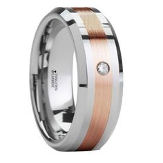 a men's wedding band with two tone gold and white diamonds inlays