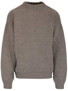 Fear of God pure wool crewneck sweater with ribbed hems. God Crewneck, Cool Ties, Fear Of God, Weekend Wear, Cool Socks, Wallet Bag, Knitted Jumper, Square Scarf, Crewneck Sweater