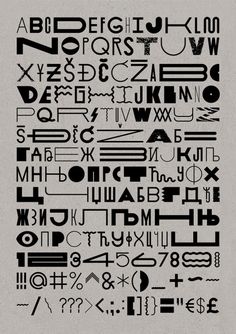 the alphabet is made up of different types of letters, numbers and puncturines