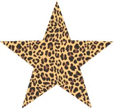 a leopard print star on a white background