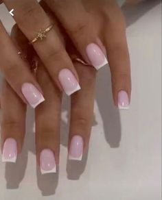 Soft Dreamy Aesthetic, Milky Pink Nails, Milky Pink, Dreamy Aesthetic, French Manicure Nails, Minimal Nails, Pink French, Work Nails, Short Square Acrylic Nails