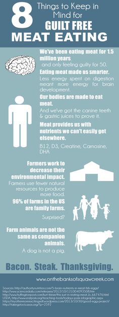 the 8 things to keep in your meat - eating diet info poster is shown here