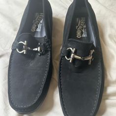 Used A Couple Of Times Bought 12 Years Ago Or More Just Been Collecting Dust, Good Condition Elegant Suede Boat Shoes With Leather Sole, Designer Black Suede Loafers, Black Designer Suede Loafers, Formal Black Boat Shoes With Branded Insole, Formal Black Boat Shoes With Rubber Sole, Elegant Formal Boat Shoes With Leather Sole, Black Formal Boat Shoes With Plain Toe, Elegant Slip-on Boat Shoes For Formal Occasions, Elegant Formal Boat Shoes With Round Toe