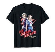 an image of two people wearing ice cream for life t - shirt on a white background