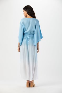 Elevate your wardrobe with our Tallow Maxi Dress, a versatile flowy long sleeve maxi dress that embraces the effortless beauty of timeless style. With its flattering silhouette and understated elegance, this dress is sure to become a staple in your collection for years to come. Wear this dress to the beach as an elevated coverup, or to dinner with your favorite heels and clutch to dress it up. Details: 100% Rayon Hand wash cold & lay flat to dry Features: Unlined, Low V-neckline, Adjustable self Flowy V-neck Breezy Maxi Dress, Flowy Long Sleeve Modest Maxi Dress, Modest Long Sleeve Flowy Maxi Dress, Spring Breezy Long Maxi Dress, Spring Maxi Length Cover-up For Daywear, Spring Daywear Maxi-length Cover-up, Spring Daywear Maxi Length Cover-up, Flowy V-neck Maxi Dress For Beach Cover-up, Modest Flowy Rayon Maxi Dress