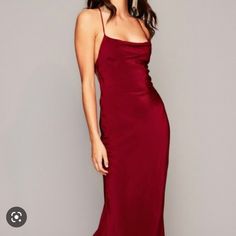 Amazing Dress!! Never Worn, Tags In Place. Size 1 Red Satin Midi Dress For Formal Occasions, Red Backless Midi Dress, Red Backless Midi Dress For Formal Occasions, Elegant Red Backless Maxi Dress, Red Satin Midi Slip Dress, Elegant Red Slip Dress For Party, Red Backless Dress For Dinner, Elegant Red Sheath Maxi Dress, Elegant Burgundy Midi Dress For Date Night