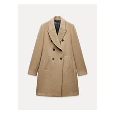 Coat made of a wool blend. Lapel collar and long sleeves with pronounced shoulders. Front welt pockets. Front double breasted button closure. Double Breasted Coat Women, Waistcoat Dress, Cargo Shirts, Jeans Cargo, Trench Jacket, Fall Days, Cardigan Sweater Dress, Camel Coat, Wool Blend Coat