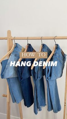 Jeans Hanging Ideas, Jeans Storage Ideas, Jeans Storage, Denim 2024, Jean Organization, How To Fold Pants, Boutique Store Displays, Clothing Store Displays