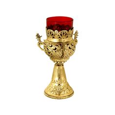 Christian Brass Table Oil Vigil Lamp with Cross, Hand-painted Prayer Standing Oil Lamp, Orthodox Oil Candle with glass cup, religious decor Oil Candle, Evening Prayer, Oil Candles, Brass Table, Christian Church, Oil Lamp, Oil Lamps, Glass Cup, The Well