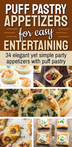 34 Puff Pastry Appetizers For Easy Entertaining - Elegant + Easy Room Temperature Appetizers For A Crowd, Sausage Rolls Puff Pastry, Party Food On A Budget, Savory Puff Pastry, 3 Ingredient Recipe