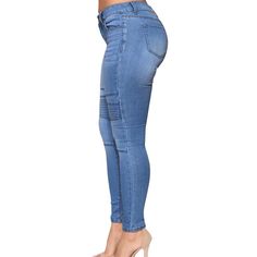 FREE SHIPPING Women Mid Rise Elastic Zip Skinny Denim Knee Length Curvy Stretch DIY Jeans Ripped Jeans JKP3649 Fitted Denim Jeans With Zipper Closure, Non-stretch Denim Jeans, Non-stretch Denim Jeans With Zip Fly, Stretch Medium Wash Jeans With Zipper Closure, Casual High-rise Jeggings With Zipper Closure, Casual High Rise Jeggings With Zipper Closure, Trendy Fitted Jeggings With Zipper Closure, Fitted Jeans With Zipper Closure For Spring, Casual High-waist Jeggings With Zipper Closure