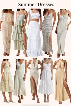 The ultimate guide to stunning Summer dresses: long and flowy maxi dresses, cute midi dresses, hot mini dresses - find your perfect sundress for any occasion. Casual dresses for a walk on the beach, classy and chic dresses for strolling through a coastal town, and vibrant and hot dresses for a night out. Refresh your wardrobe and look your best on your vacation! #SummerDresses #VacationOutfits #Sundress #LongSummerDress #ShortSummerDress #SummerDress #MaxiDress #WhiteSummerDress Summer Beach Dresses For Women, Summer Dresses For Beach Vacation, Cute Midi Dresses, Beach Dress Ideas, Elegant Sundress, Classy Beach Outfit, Beach Dress Outfit, Trendy Summer Dresses, Flowy Outfits