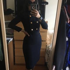 Reposhing This Item I Purchased From @Katekollias. Loved It, But Ready To Rotate For Something New. Questions? Leave A Comment Below! Jacket Suit, Dresses Vintage, Suit Set, Cropped Jacket, Blue Gold, Something New, Vintage Dresses, Navy Blue, Womens Dresses