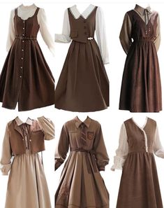 Different Types Of Dresses, Dark Academia Outfits, Academia Outfits, Academia Style, Old Fashion Dresses, Modest Fashion Outfits, Types Of Dresses, Casual Style Outfits, Modest Outfits